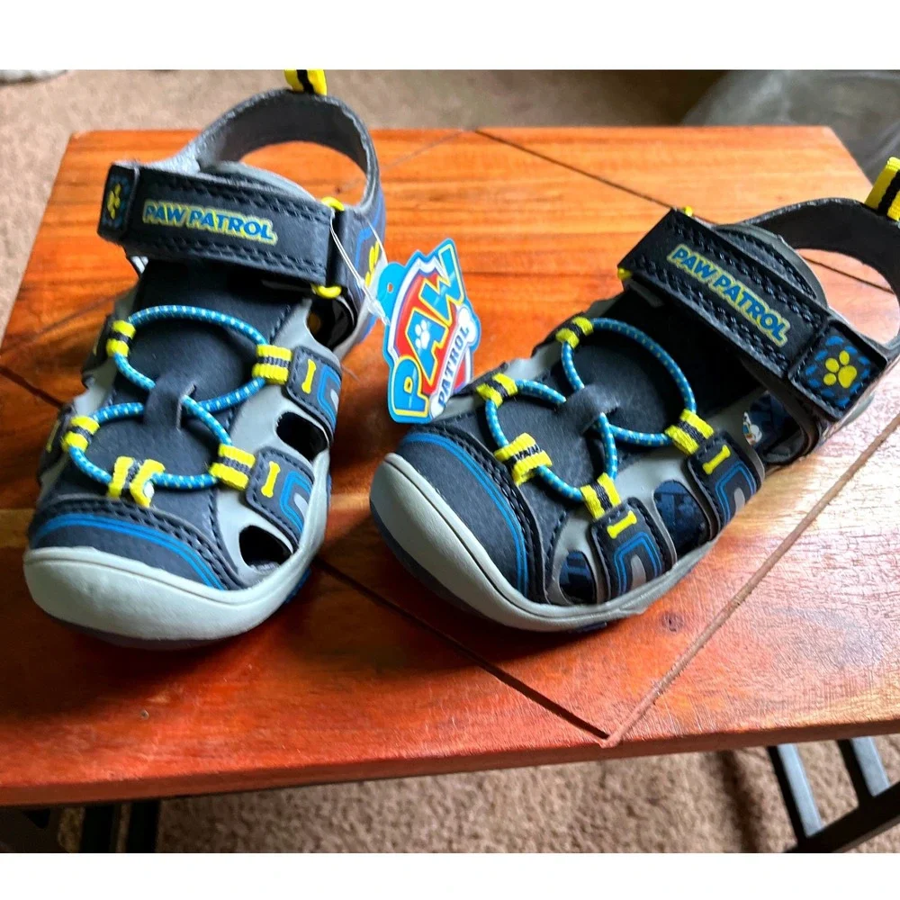 Paw Patrol Boys Navy Blue Closed Toe Sandals Toddler Size 9 New